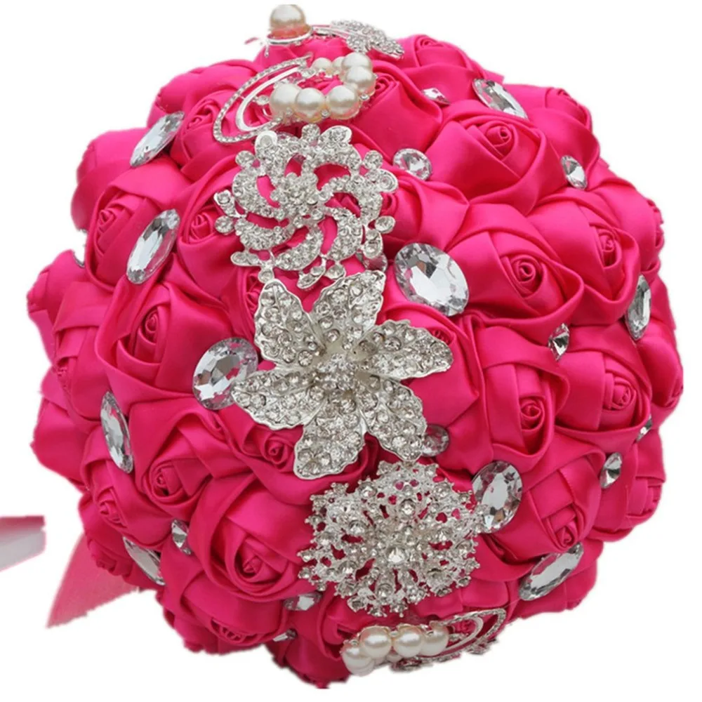 1-32Style Diamond Wedding Flower Bouquet Bride Holding Flower Artificial Noble Generous Bouquet Flower Prop Wedding Party Decors
