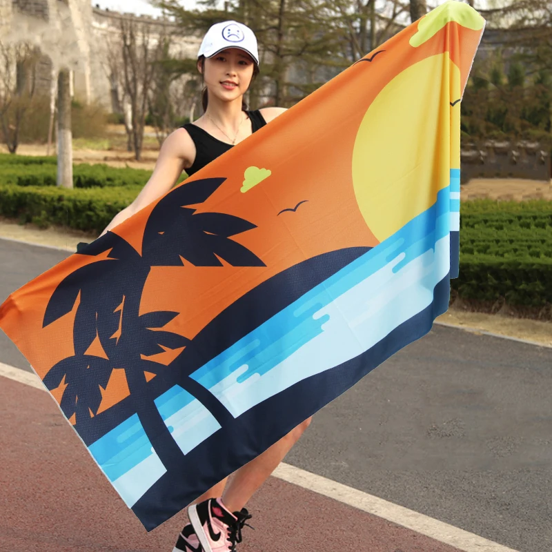 

New2023 Quick Dry Breathable Warm Windproof Beach Towel Absorbent Mermaids Fish Scale Print Bath Towel Swimming Accessories