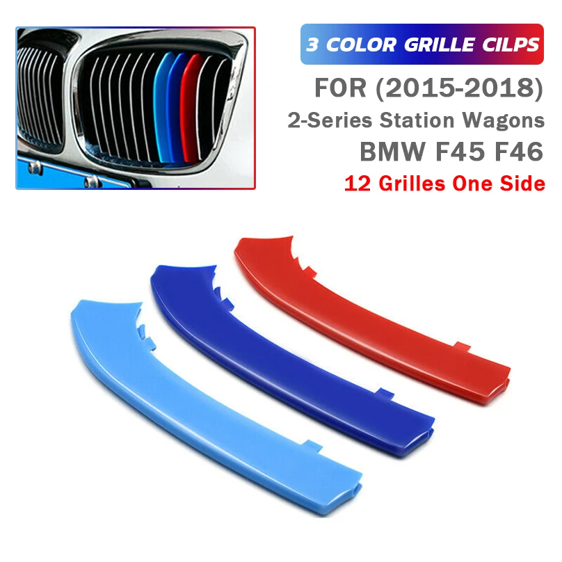 Front Grill Cover Strips Clip Trim For BMW 2 series F45 F46 Accessories