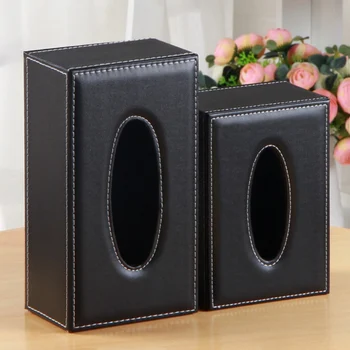 

PU Leather Rectangular Tissue Box Napkin Holder with Magnetic Bottom for Home Office Car Automotive Decor Party Decor New Qgnv
