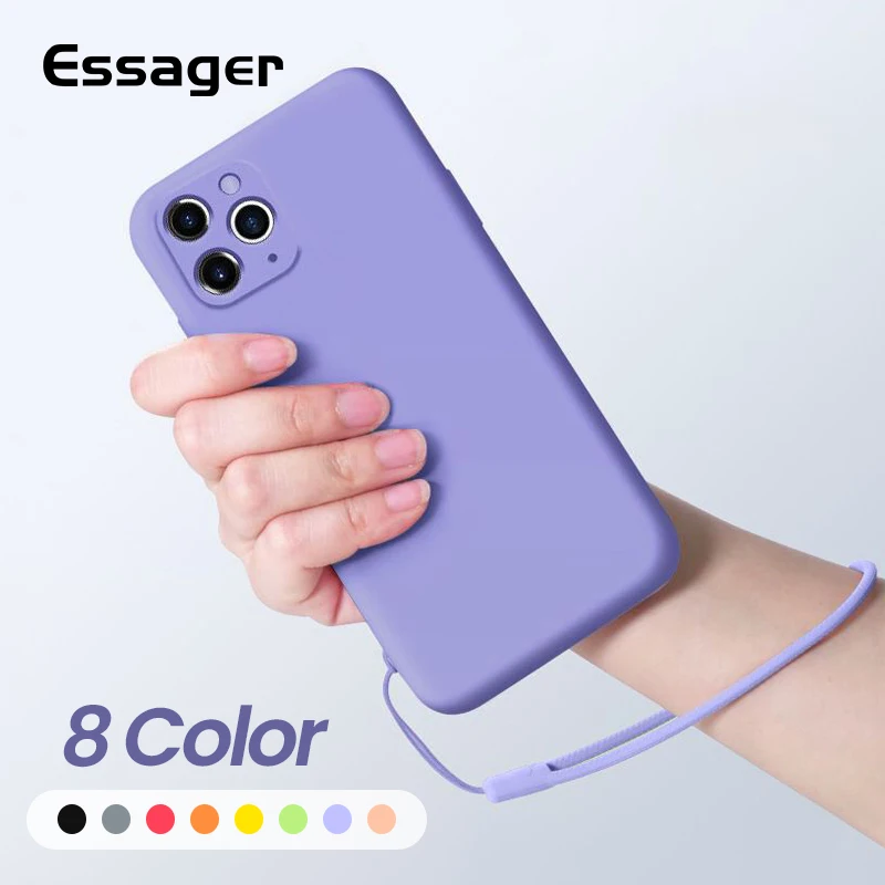 Essager Luxury Liquid Silicone Case For iPhone 11 Pro Xs Max X Soft TPU Back Shell Cover For iPhone 8 7 6 6S Plus SE 2020 Coque Essager Luxury Liquid Silicone Case For iPhone 11 Pro Xs Max X Soft TPU Back Shell Cover For iPhone 8 7 6 6S Plus SE 2020 Coque