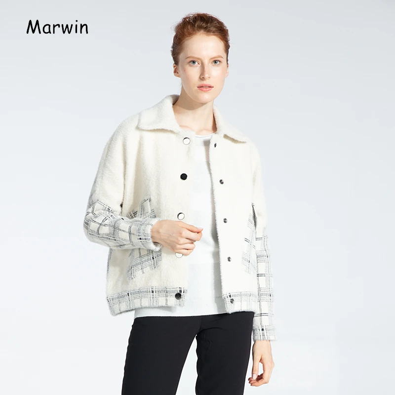 

Marwin Nueva-coming Plaid turn-down Necklace sleeveless bat stout women's jacket on the street tights women's overcoat