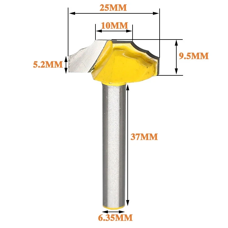 Free shipping 1pcs High Quality Roundover Bit with Bearing 6.35mm shank Dovetail Router Bit Cutter wood working