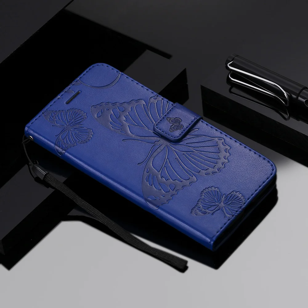 Кожаный чехол-книжка Sunjolly с отделением для карт и подставкой для телефона для iPhone 11 Pro Max XS Max XR X 8/7 6 S/6 Plus 5S 5SE2 чехол s - Цвет: Blue