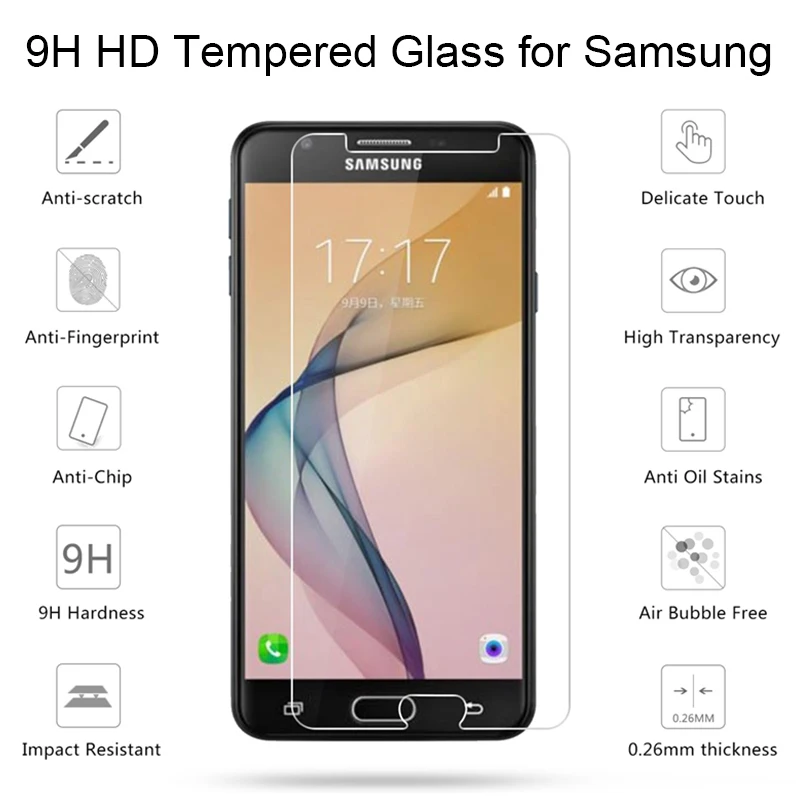 Закаленное защитное стекло 9H HD для Samsung J7 2017 J5 2016 J3 2015 2 шт. Защита экрана телефона