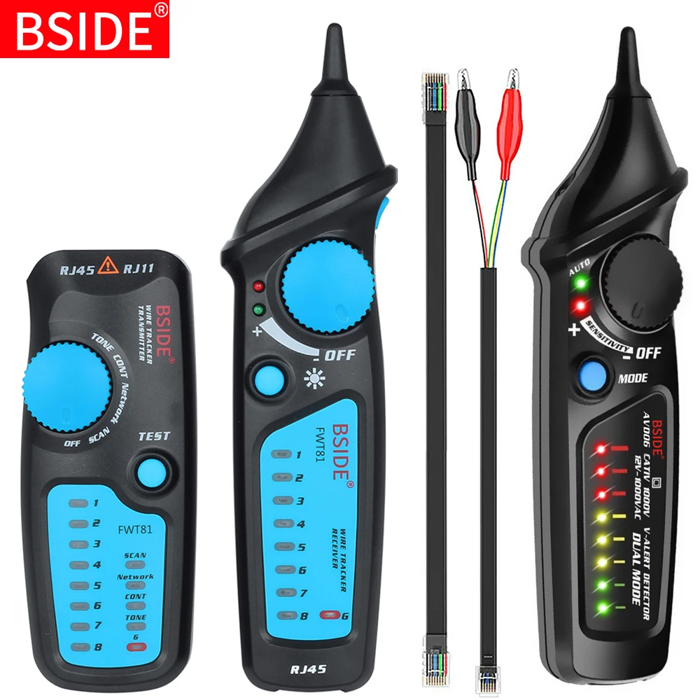 

BSIDE FWT81 Network Cable Line Finder Tracer AVD06 Circuit analyzer Search cable breakpoint locations Can carry voltage
