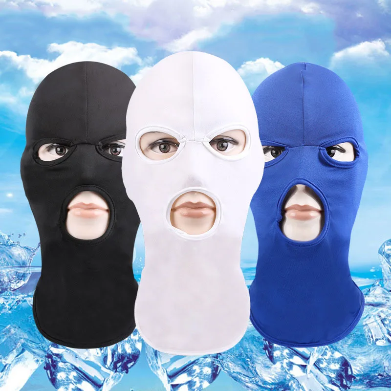Full Face Cover Mask Three 3 Hole Balaclava Knit Hat Army Tactical CS Winter Ski Cycling Mask Beanie Hat Scarf Warm Face Masks
