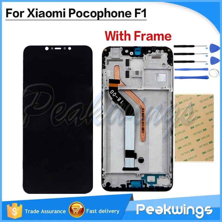 

100% Tested LCD For Xiaomi Pocophone F1 LCD Display Assembly With Frame For Xiaomi Poco F1 LCD
