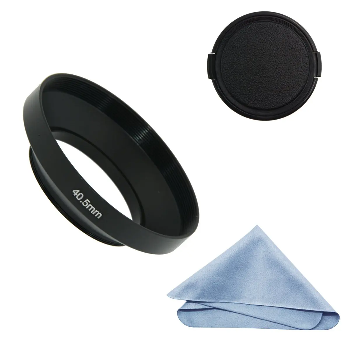 SIOTI Camera Standard Focus Metal Lens Hood with Cleaning Cloth and Lens Cap Compatible with Leica/Fuji/Nikon/Canon/Samsung Standard Thread Lens 