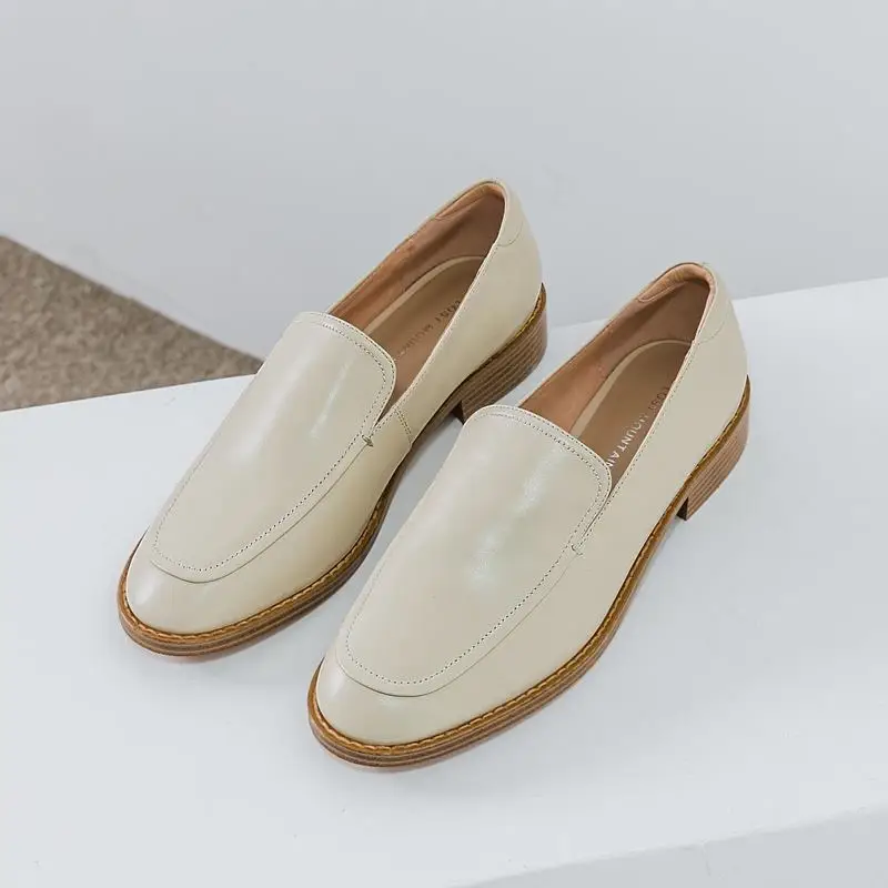 ALLBITEFO high quality genuine leather thick heel women shoes women high heel shoes autumn office ladies shoes women heels - Цвет: as picture