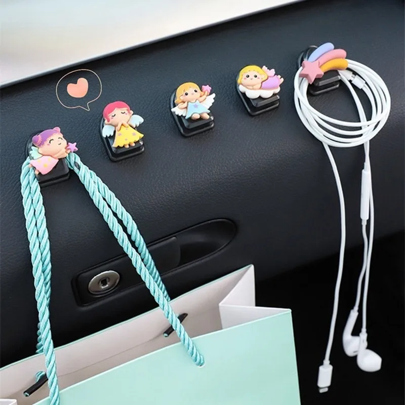 Car goods rivets hook, general Car front hook, practical cartoon beautiful multi-function Car rear seat small hook hanging items