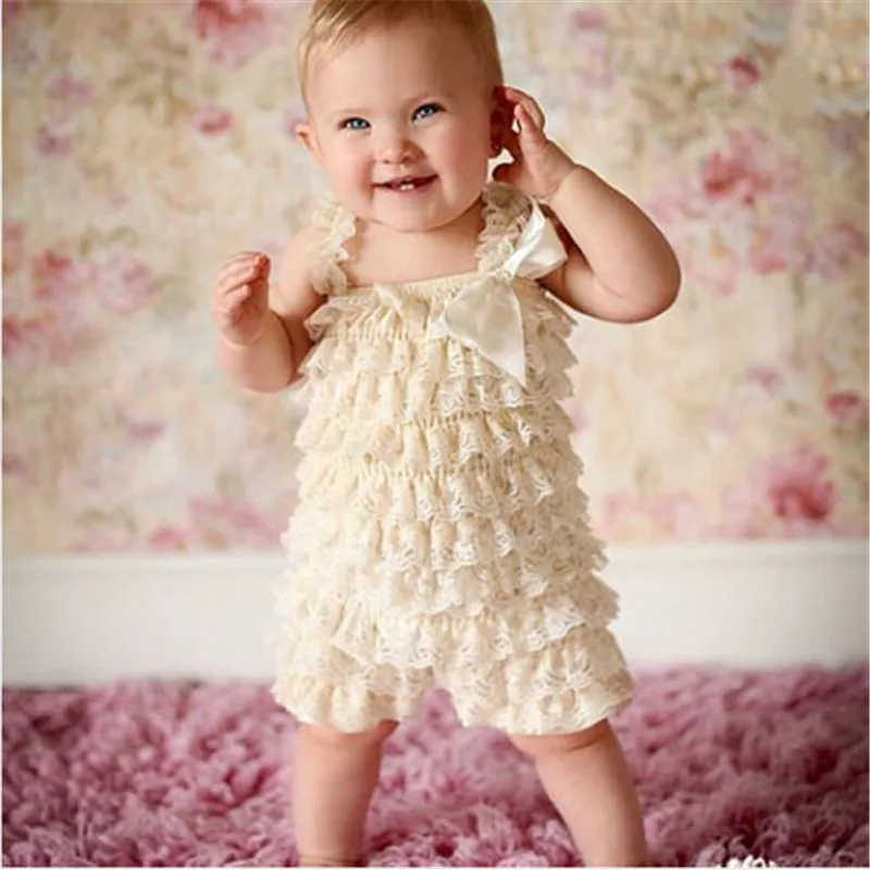 New Born Baby Girl Clothes Solid Lace Romper Infant Ruffle Easter outfit Onesie Lace Jumpsuit Baby Girl Costume Newborn Clothing