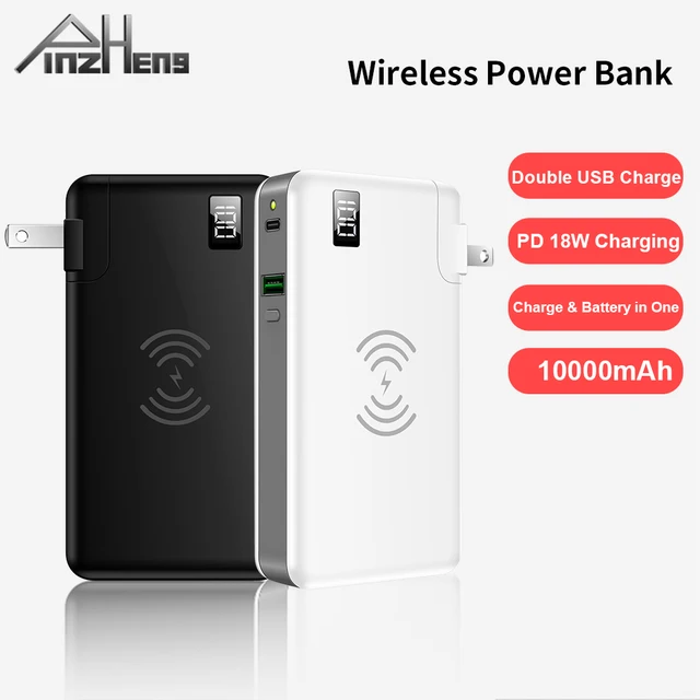 PINZHENG kablosuz güç banka 10000mAh için iPhone 12 Pro için Xiaomi USB C PD 18W hızlı şarj 3 1 şarj cihazı ve pil bir