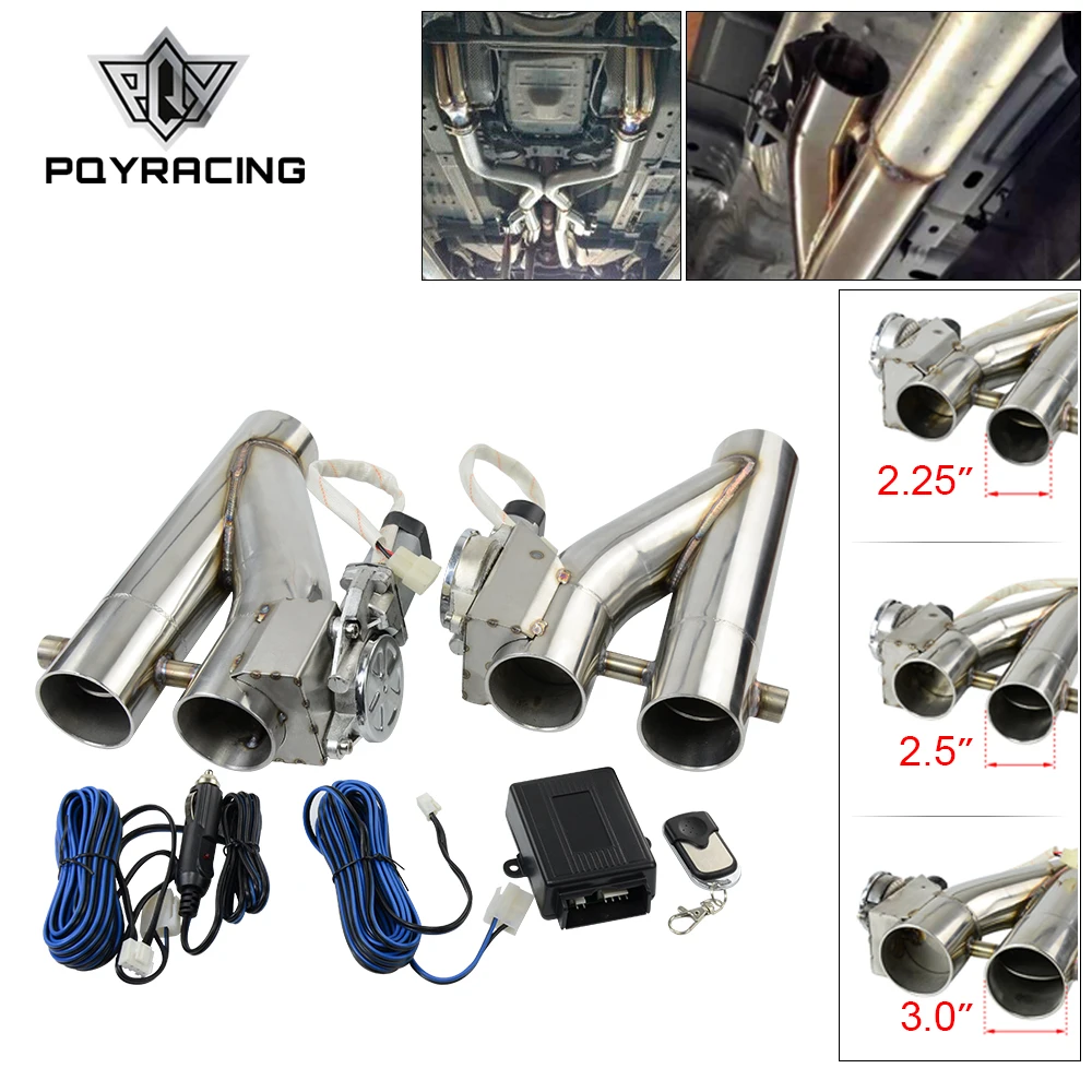 

Universal Stainless Steel 304 2.25" /2.5" /3.0" Electric Exhaust Downpipe Cutout E-Cut Out Dual-Valve 1 in 2 Remote Wireless