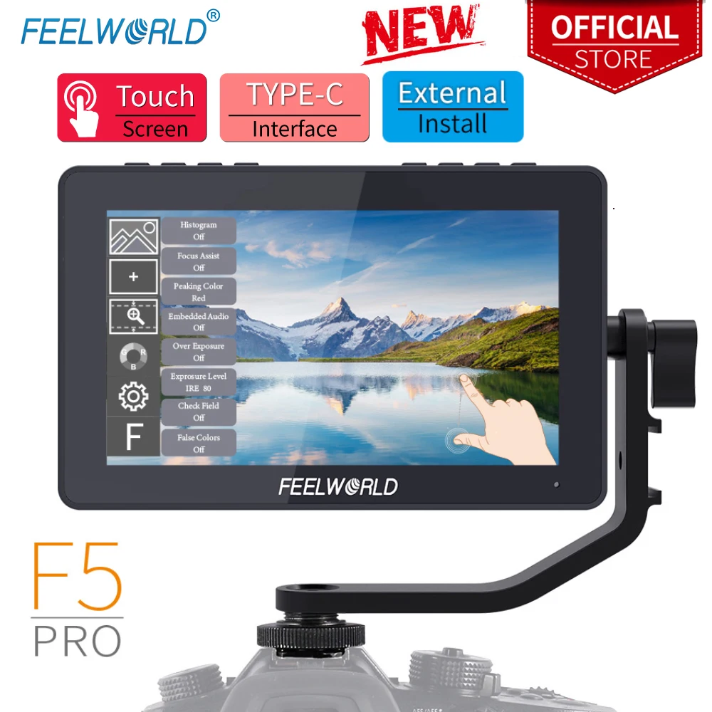 Feelworld-Dslr Monitor Da Campo Per Fotocamera, F5 Pro V4, Touch Screen, Ips, Fhd1920 X1080, 4K, Hdmi, Video Focus Assist Per Gimbal