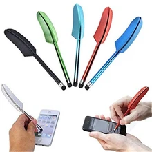 Stylo capacitif rétro à plumes pour écran tactile, pour galvanoplastie UV, pour smartphone, tablette, ordinateur, tête souple universelle, stylet 