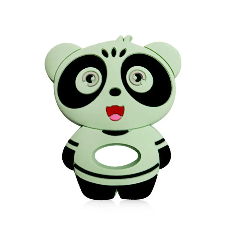 green Panda Beads детские игрушки силиконовый Прорезыватель для зубов Соска-прорезыватель для зубов DIY цепочка Жевательная Подвеска для детей младенцев DXAD - Цвет: green