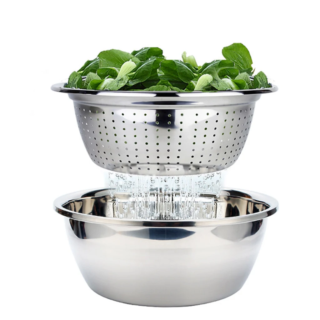 Stainless Steel Spaghetti Vegetable Strainer Colander Home Restaurant Kitchen Food Sieve Salad Spinner