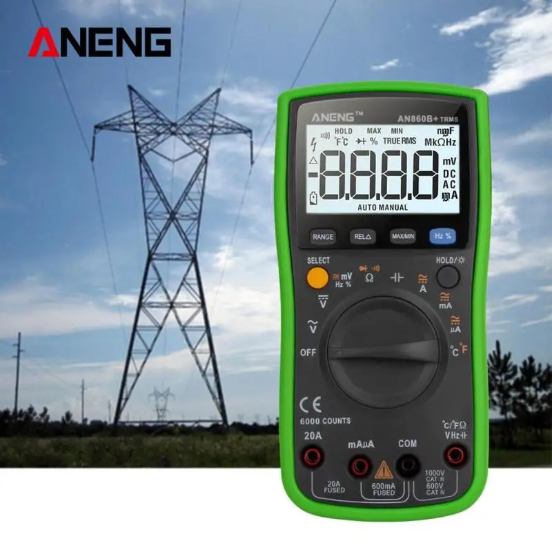 ANENG AN860B цифровой мультиметр AC/DC амперметр вольтметр тестер температуры AC/DC Вольтметр Сопротивление портативный измеритель