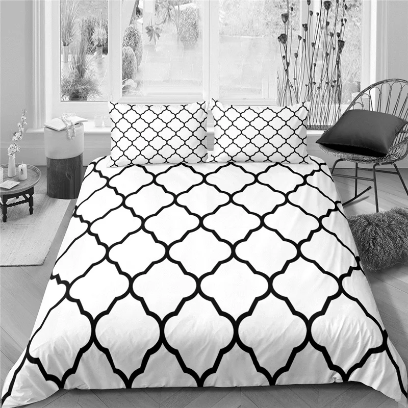 

Luxury 3D Geometry Printed 2/3Pcs Kids Bedding Set Comfortable Duvet Cover Pillowcase Home Textile Queen and King EU/US/AU Size