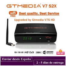 DVB-S2 gtmedia v7 s2x decodificador de satélite 1080p DVB-S2 atualizado por gtmedia v7s hd incluem usb wifi h.265 gtmedia v7s2x nenhum aplicativo