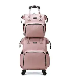 women carry on hand luggage bag set Travel Luggage bag women rolling luggage women travel Trolley backpack bag wheeled backpack