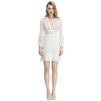 

New Women's Dress Style Dress Sexy Long-Sleeve Deep V Pencil Skirts