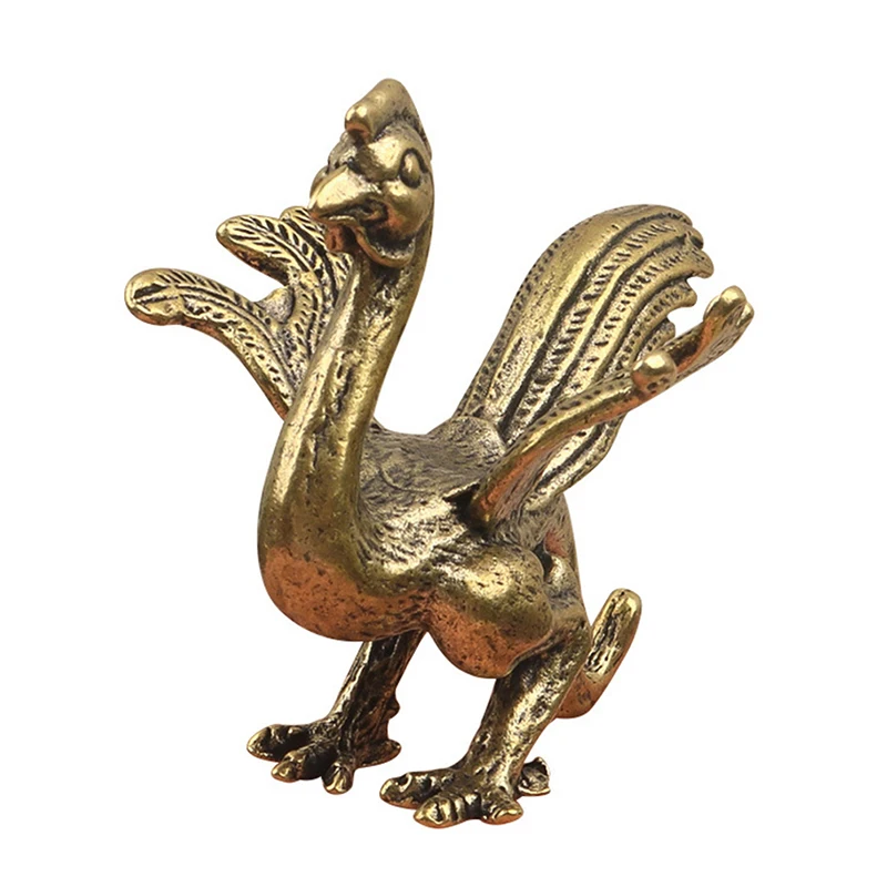 Pure Copper Chinese Ancient Mythical Beast Miniature Figurine Dragon Tiger Snake Turtle Feng Shui Ornament Home Decoration Craft