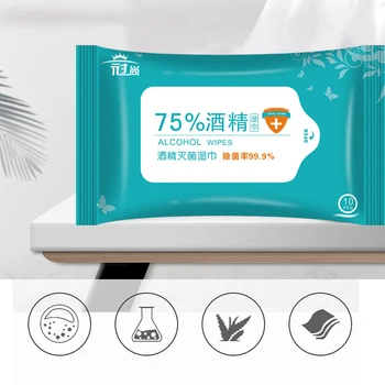 

10pcs/bag 75% Alcohol Swabs Pads Wet Wipes Personal Disinfection Antiseptic Cleanser Sterilization Pet Cleaning Wipes