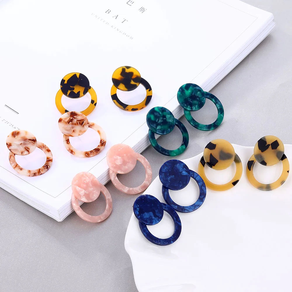 

TOMTOSH Small Acrylic Circle Hoop Earrings For Women 2019 Huggie Round Mini Ear Rings fashion jewelry accessories Gift