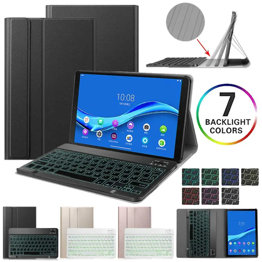 Backlit Wireless Keyboard Case For Lenovo Tab M10 FHD Plus TB-X606F TB-X606X Tablet Stand Cover Folio Case English Russian afbeelding