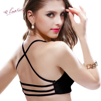 

Elovegirl Front Buckle Bra Beauty Back Bra Smooth Small Chest Gathered Backless Underwear Sexy Lingerie Female Chest Underwear