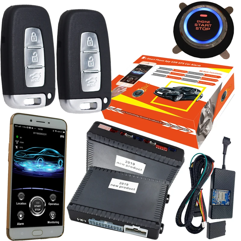 

cardot 2019 gps car alarm security system auto central lock keyless go start stop button
