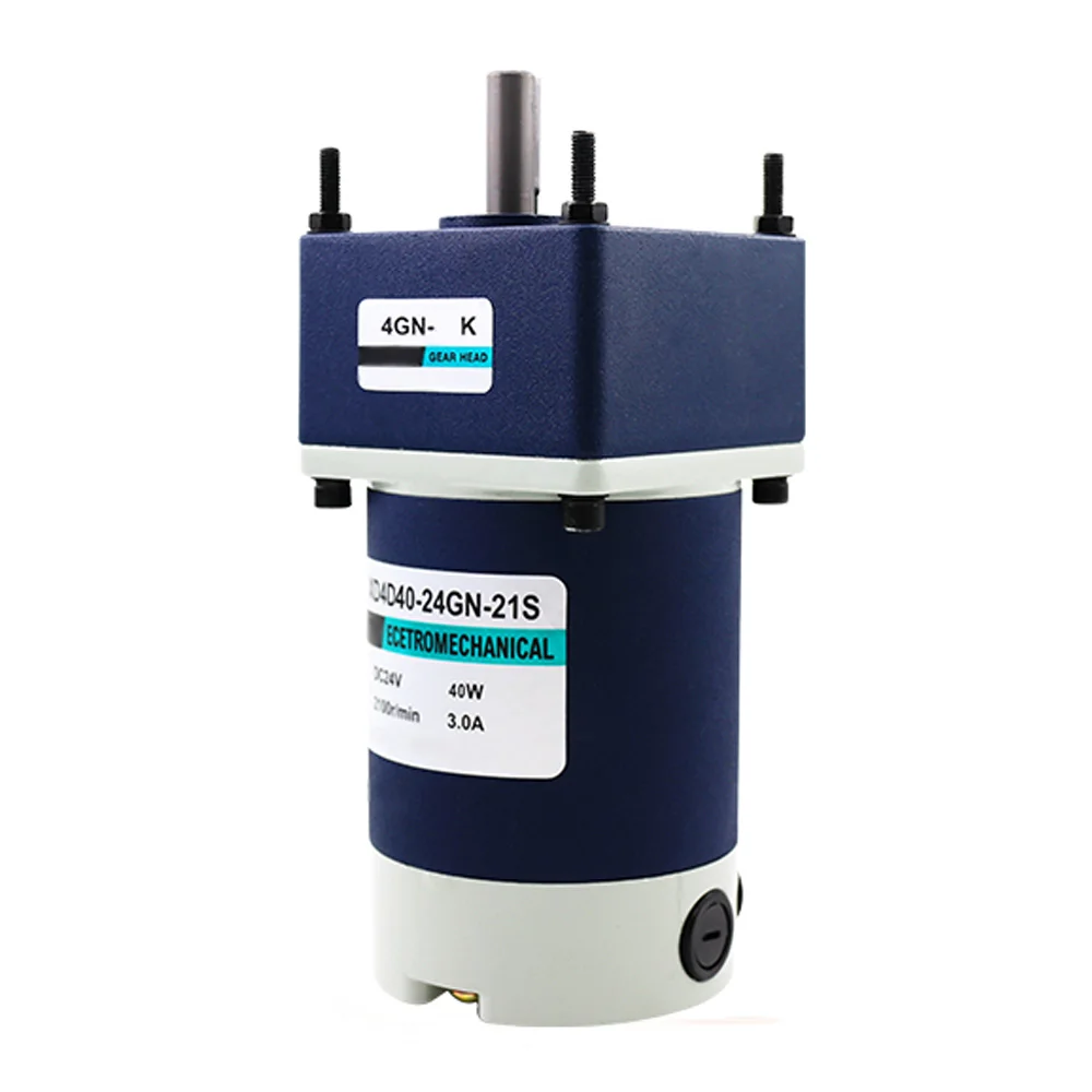 40 Вт микро Зубчатый редуктор Мотор DC 12V 24V низкая скорость 10 до 600RPM Высокий крутящий момент 3,06 до 80KG Регулируемая скорость Реверсивный двигатель