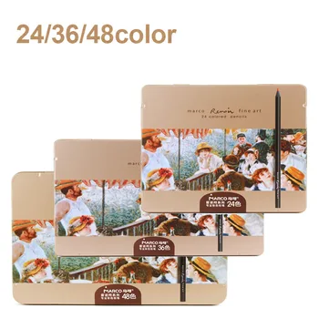 

24/36/48 Colors Pencil Set Art Supplies Oil Colored Pencils School Supplies Lapis De Cor Drawing Pencil Tin Box Set