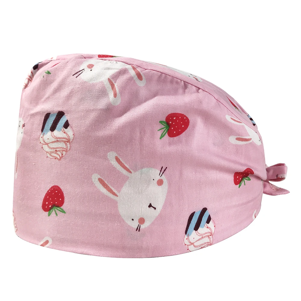 Хлопковая шапка для операционной, мультяшная печать, хирургическая шапочка, впитывающая пот, дышащая, для домашних животных, больница, доктор, стоматологическая клиника медсестра, шапка - Цвет: hat