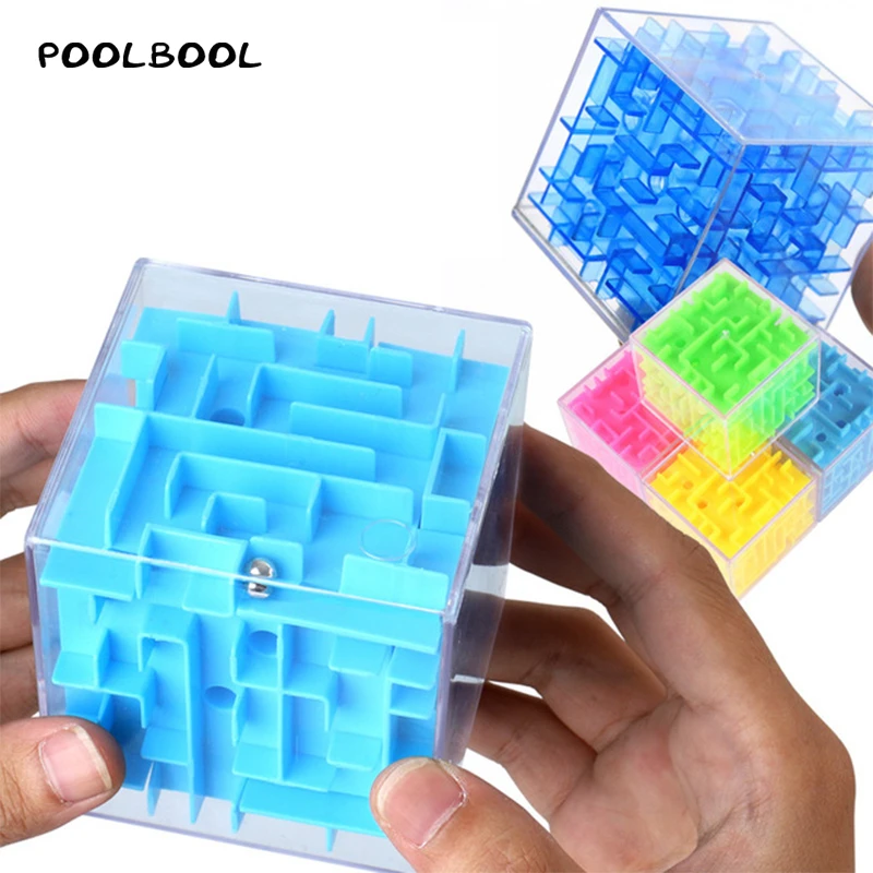 

poolbool 3D Cube Puzzle Maze Toy Hand Game Case Box Fun Brain Game Challenge Fidget Toys Balance Educational Toys for children