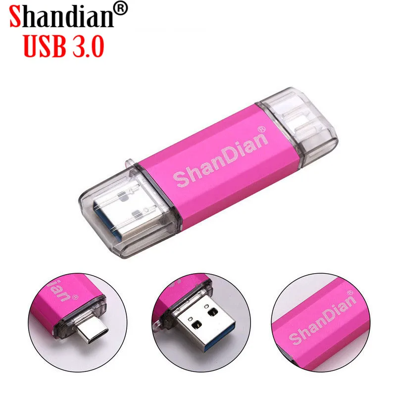 SHANDIAN USB 3 1 Type C usb флеш накопитель 0 64 Гб металлический пользовательский 32 карта