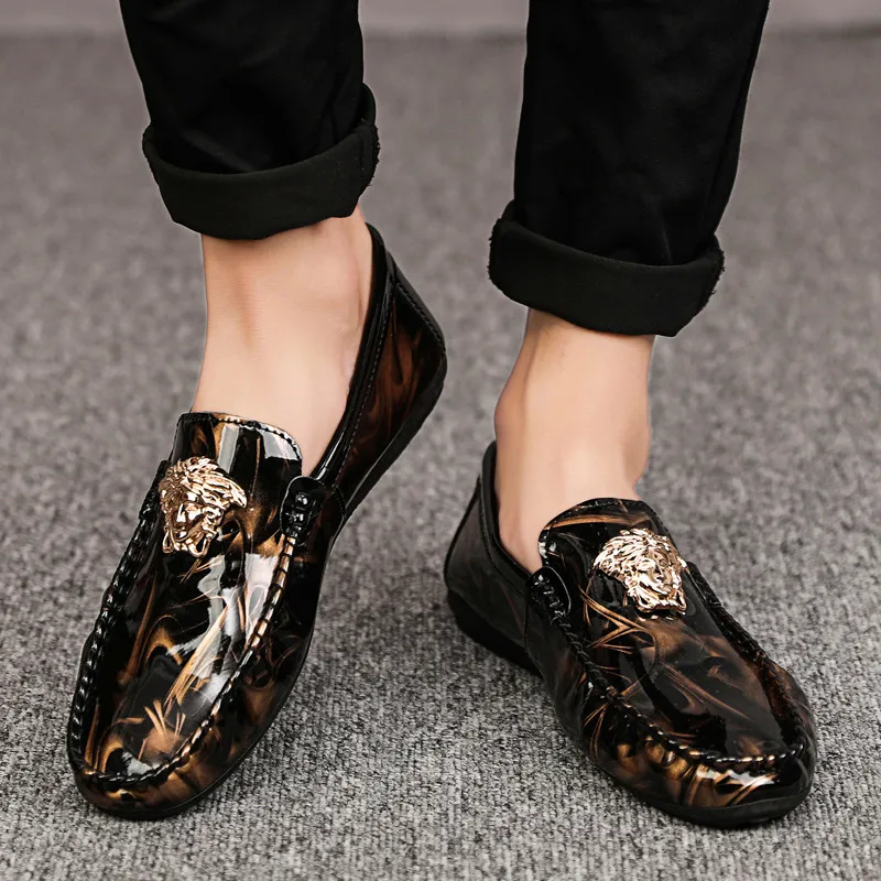 

Explosive Leather Face Tiger Head Four Seasons Wild Peas Shoes Wild Shoes Slip-On Men's Casual Shoes Men's Fashion Sneakers