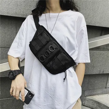 

WOMEN'S Bag New Style Waterproof Reflective Fashion Cool Function Bag Workwear Bag Male Street Youth Cross-body Chest Bag Studen