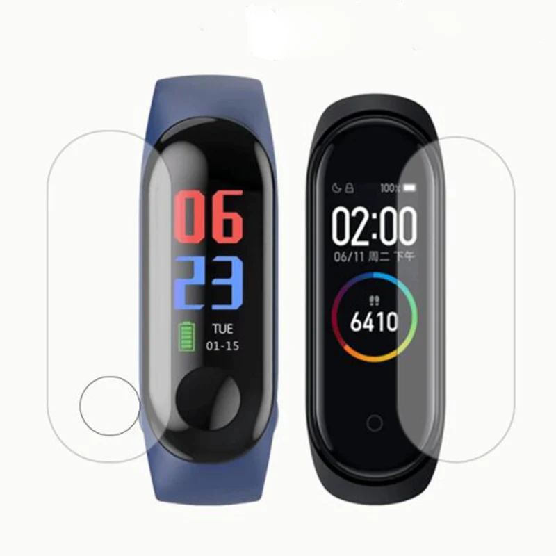 Защитная пленка для экрана Mi Band 3 4 Прозрачная мягкая защитная из ТПУ