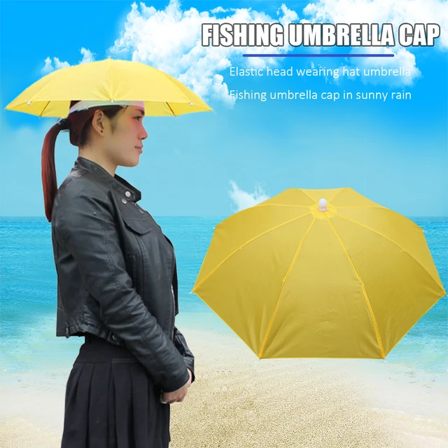 Waterproof Head Umbrella Hat Anti-UV Float Fishing Cap Anti-Rain