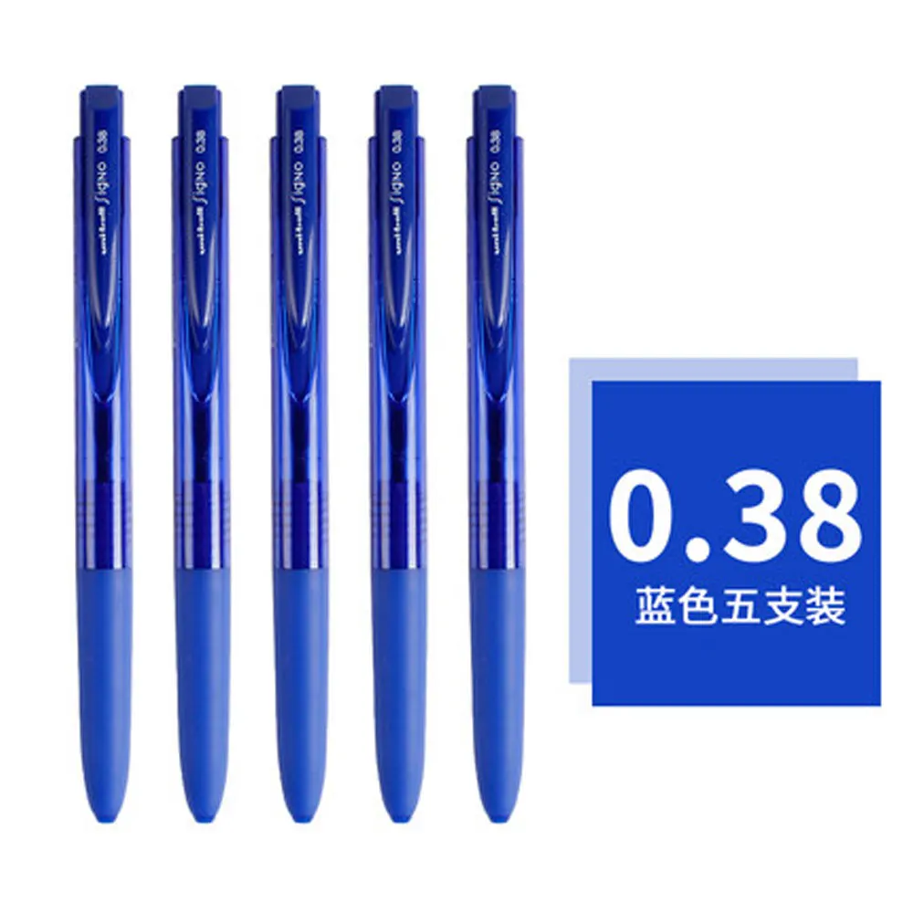 5Pcs UNI BALL Gel Pen Black/Blue/Red Neutral Pen Signo RT1 UMN-155 0.38/0.5mm Refill Press Pens For School Students Supplies - Цвет: 0.38mm blue 5pcs