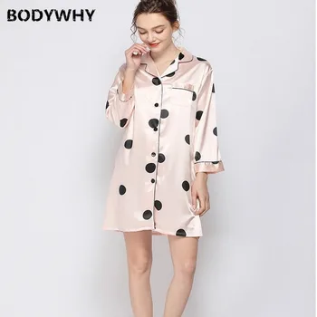 

Summer Pajamas Female Nightgown Lapel Buttoned Ladies Sexy Pajamas Pajamas Home Clothing Bathrobe
