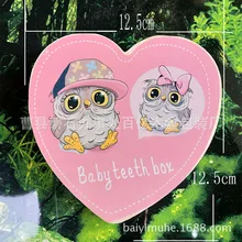 Детская деревянная коробка для хранения зубов. Деревянная коробка для хранения зубов Lanugo с цветной печатью. Деревянная коробка с лиственными зубами