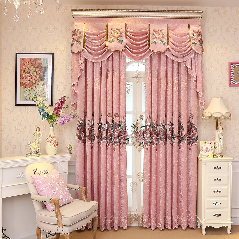 

Modern Minimalist Pastoral Style Embroidery Semi-shading European-style Jacquard Curtains for Living Dining Room Bedroom.