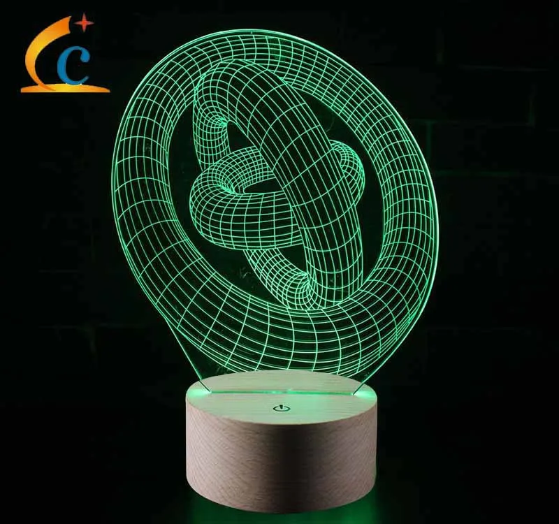 

Abstract Series Meditation 3D Night Lamp Colorful Remote Control Touch Table Lamp KT-C Creative Visual Lamp