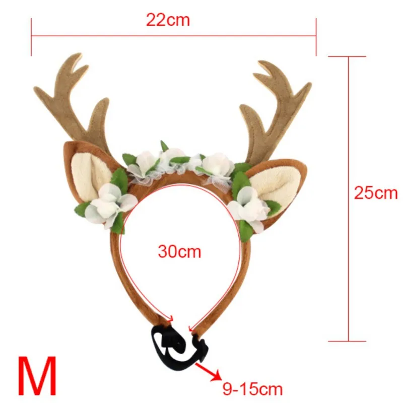 Рождественская собачья кошачья голова Кепка с кольцами лепестки волос ювелирные изделия центы рога обруч на голову ошейники для собак кошек Рождественский обруч для головы лося Pro