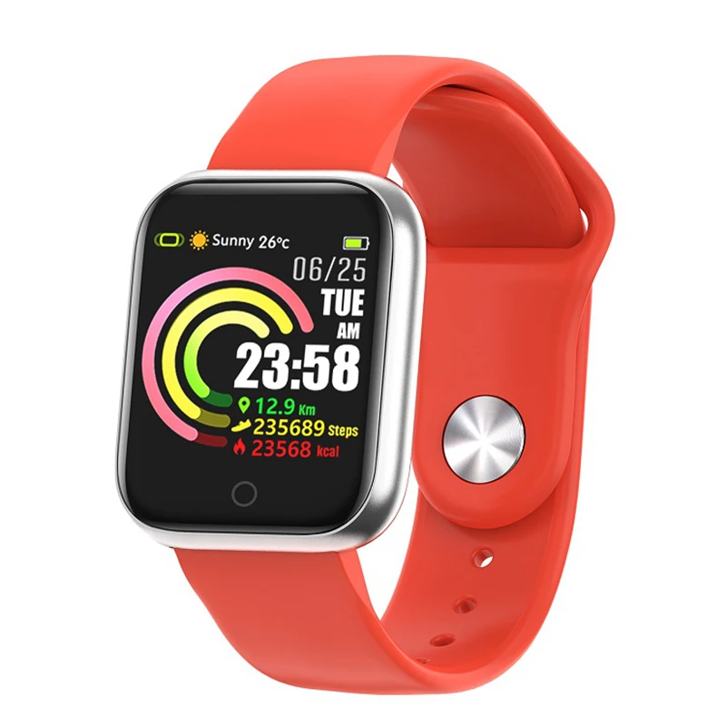 LYKRY QW21 Смарт-часы для женщин и мужчин фитнес-трекер мониторинг сердечного ритма кровяное давление IP67 водонепроницаемые спортивные часы PK B57 - Цвет: red