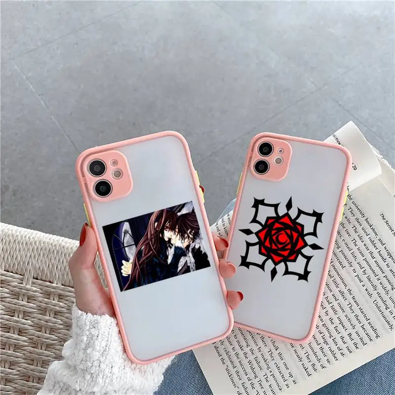 Anime Manga Vampire Knight Phone Case For iPhone 12 11 Mini Pro XR XS Max 7 8 Plus X Matte transparent Pink Back Cover | Мобильные